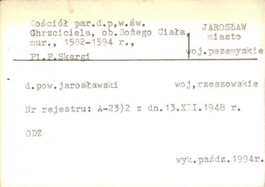 kościół parafialny d. pw. Chrzciciela, ob. Bożego Ciała, skan 2
