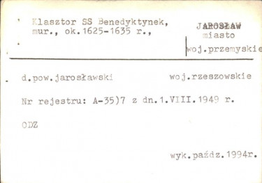 klasztor benedyktynek, ob. internat Technikum Budowlanego, skan 2