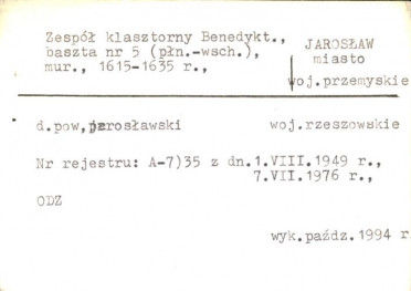 zespół klasztorny benedyktynek, baszta nr 5 płn.-wsch., skan 2