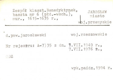 zespół klasztorny benedyktynek, baszta nr 6 płd.-wsch., skan 2