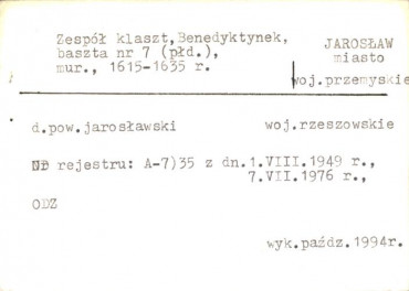 zespół klasztorny benedyktynek, baszta nr 7 płd., skan 2