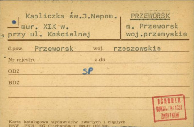 kapliczka św. Jana Nepomucena, skan 1