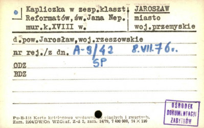 kapliczka w zesp. klaszt. Reformatów św. Jana Nep., skan 1