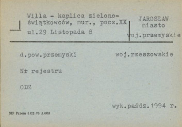willa - kaplica zielonoświątkowców, skan 1