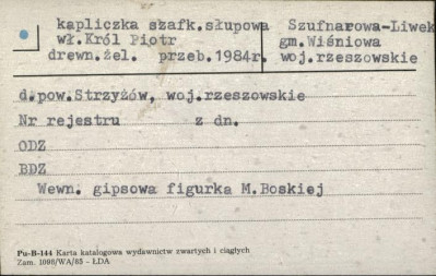 kapliczka szafk. słupowa, skan 1