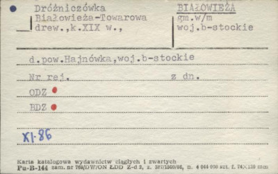 dróżniczówka Białowieża - Towarowa, skan 1