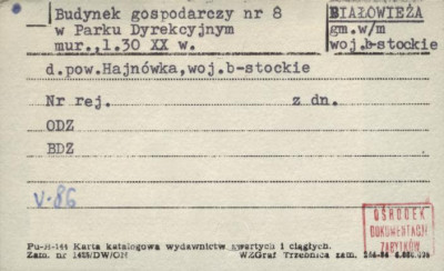 budynek gospodarczy w parku dyrekcyjnym, skan 1