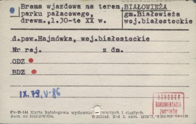 brama parku pałacowego, skan 1