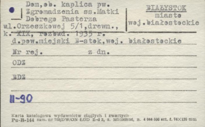 dom, ob. kaplica pw. Zgromadzenia ss. Matki Dobrego Pasterza, skan 1