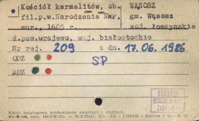 kościół karmelitów, ob. fil. pw. Narodzenia NMP, skan 1