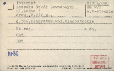Internat - Zespół Szkół Zawodowych, skan 1