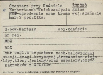 cmentarz przy kościele Norbertanek Wniebowzięcia NMP - ogrodzenie oraz brama, skan 1