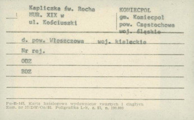 kapliczka św. Rocha, skan 1