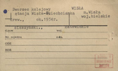 dworzec kolejowy stacja Wisła-Dziechcianka, skan 1
