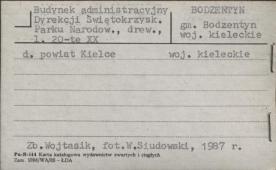 budynek administracyjny dyrekcji Świętokrzysk. Parku Narodow., skan 1