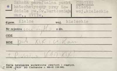 szkoła parafialna, ob. punkt katechetyczny przy kościele, skan 1