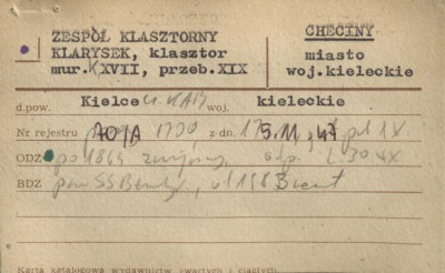 klasztor - zespół klasztorny klarysek, ob. bernardynek, skan 1