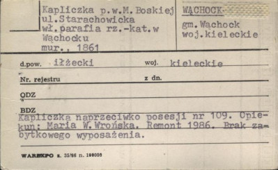 kapliczka Matki Boskiej, skan 1