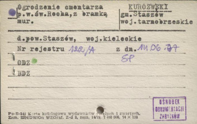 ogrodzenie cmentarza p. w. św. Rocha, z bramką, skan 1