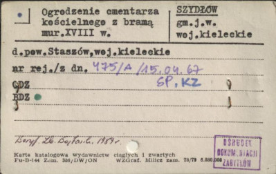 ogrodzenie cmentarza kościelnego z bramą, skan 1