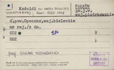 kościół p.w. Matki Boskiej Szkapleżnej, skan 1