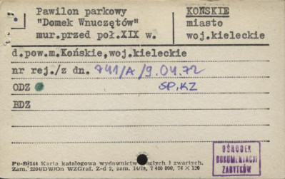 pawilon parkowy Domek Wnuczętów, skan 3