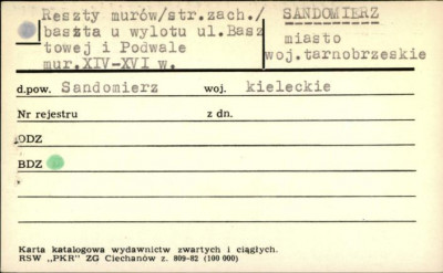 reszty murów/ str. zach./ baszta, skan 1