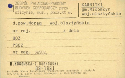 zespół pałacowo-parkowy - budynek gospodarczy przy oficynie, skan 1