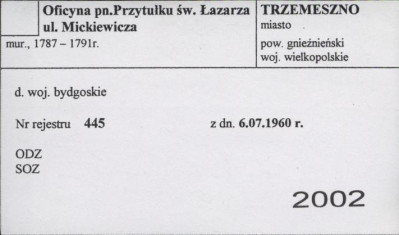oficyna pn. Przytułku św. Łazarza, skan 1