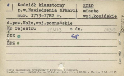 kościół bernardynów rzym.-kat. pw. Nawiedzenia Najświętszej Marii Panny, skan 1