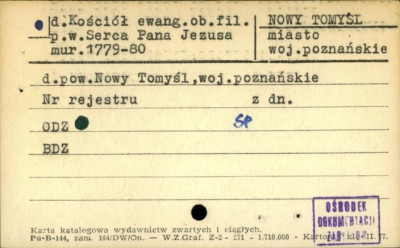 kościół ewangelicki, ob. rzym.-kat. par. pw. Najświętszego Serca Pana Jezusa , skan 1