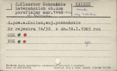 klasztor kanoników laterańskich, ob. dom parafialny, skan 1