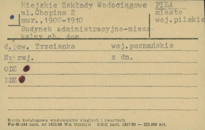 budynek administracyjno-mieszkalny, ob. dom - Miejskie Zakłady Wodociągowe, skan 1
