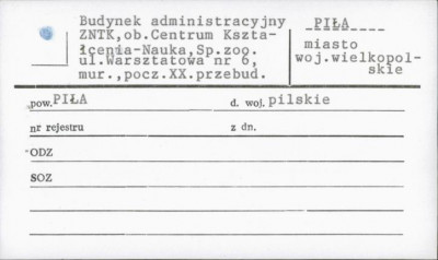 budynek administracyjny Zakłady Naprawcze Taboru Kolejowego, ob. Centrum Kształcenia-Nauka, skan 1