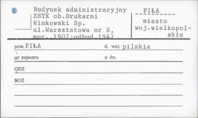 budynek administracyjny Zakłady Naprawcze Taboru Kolejowego, ob. Drukarni Winkowski, skan 1