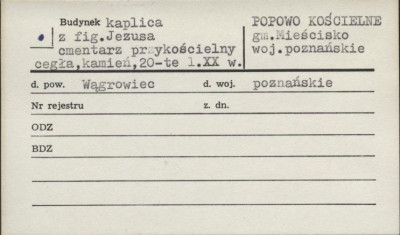 kapliczka z figurą Jezusa - cmentarz przykościelny, skan 1