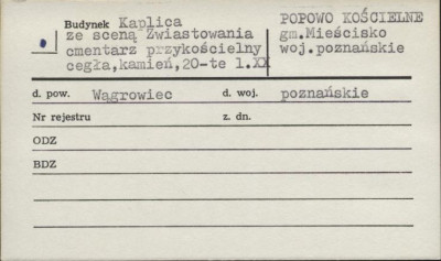 kapliczka ze sceną Zwiastowania - cmentarz przykościelny, skan 1
