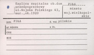 kaplica szpitalna, ob. dom przedpogrzebowy, skan 1