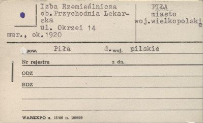 izba rzemieślnicza, ob. przychodnia lekarska, skan 1