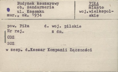 budynek koszarowy, ob. żandarmeria w zesp d. koszar kompanii łączności, skan 1