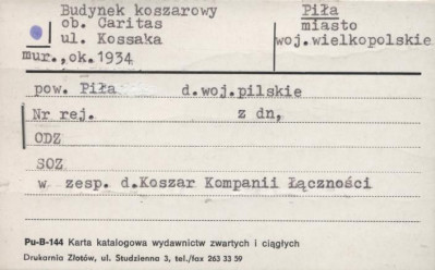 budynek koszarowy, ob. Caritas w zesp d. koszar kompanii łączności, skan 1