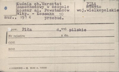 kuźnia, ob. warsztat samochodowy w zespole koszar, skan 1