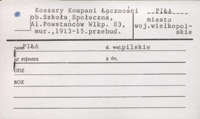 koszary kompani łączności, ob. szkoła społeczna, skan 1