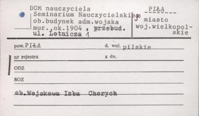 dom nauczyciela seminarium nauczycielskiego, ob. budynek adm. wojska, skan 1