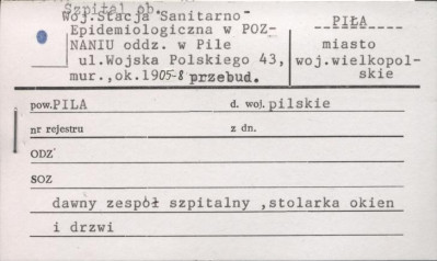 szpital, ob. woj. stacja sanitarno-epidemiologiczna w Poznaniu, oddz. w Pile, skan 1