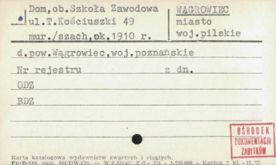 dom, ob. Szkoła Zawodowa, skan 1