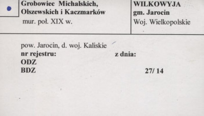 grobowiec Michalskich, Olszewskich i Kaczmarków, skan 1