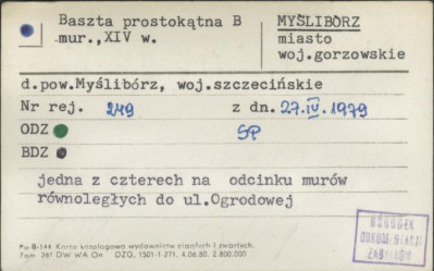 baszta prostokątna B, skan 1