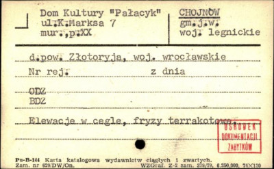 dom kultury Pałacyk, skan 1