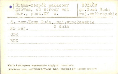 brama - zespół pałacowy główna, od strony wsi, skan 1